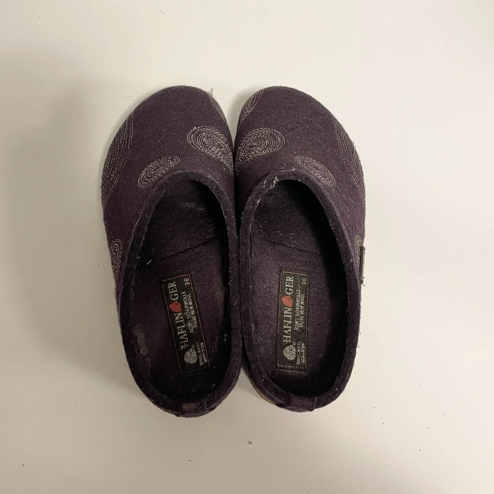 Haflinger Spirit Wool Clog Slippers EUR 36 Womens Size 5 Lavender Purple - Picture 3 of 9